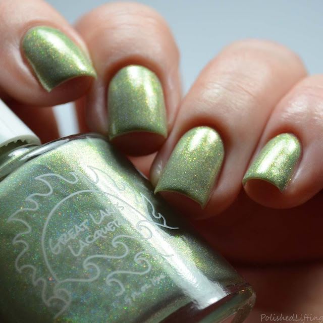 green holographic nail polish