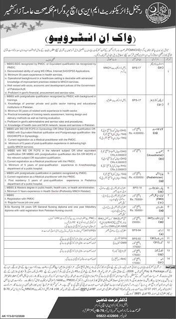 Health Department Jobs in AJK