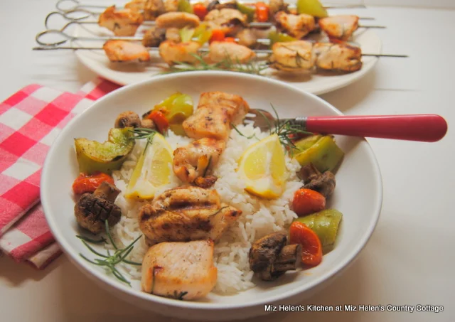 Lemon Chicken & Veggie Kabobs at Miz Helen's Country Cottage