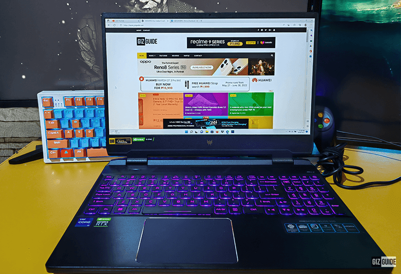 The Acer Predator Helios 300 is relatively small for a gaming laptop this powerful