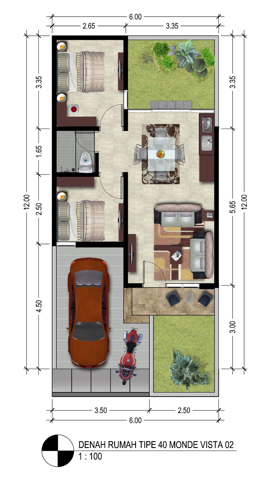 30 Denah  Rumah  Minimalis  Type  36  Rumahku Unik