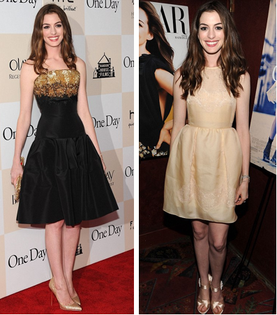 Anne Hathaway Dazzles in McQueen at One Day Premier