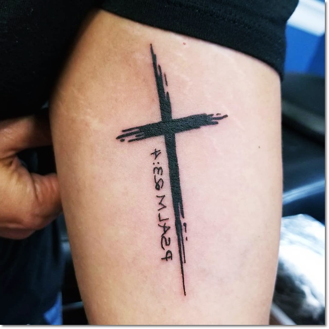 cross tattoo design, arm tattoo