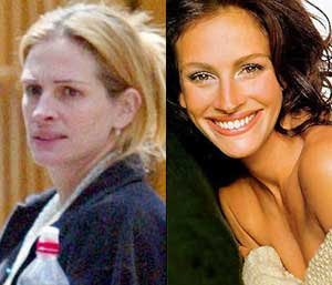 celebrities without makeup Julia Roberts