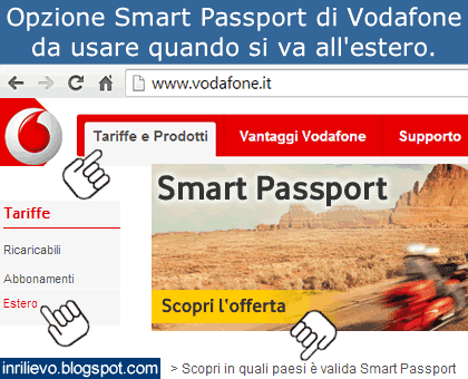 smart passport vodafone estero