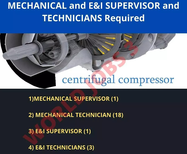 MECHANICAL and E&I SUPERVISOR and TECHNICIANS Required