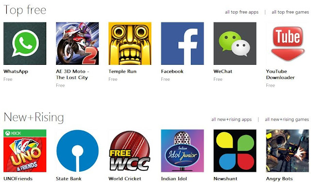 Windows Phone app store