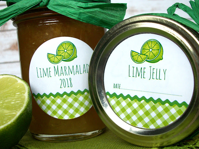 Gingham Lime Mason Jar Labels