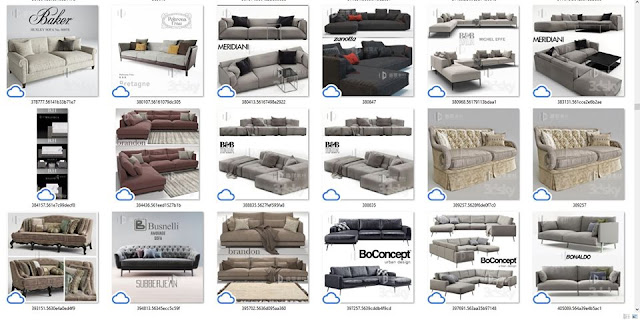 Thư viện nội thất 3ds max tổng hợp- các model ghế sofa hiện đại mới nhất