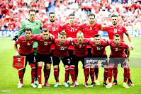 SELECCIÓN DE ALBANIA - Temporada 2015-16 - Etrit Berisha, Mergim Mavraj, Odise Roshi, Lorik Cana y Armando Sadiku; Elseid Hysaj, Burim Kukeli, Amir Abrashi, Ansi Agolli, Taulant Xhaka y Ermir Lenjani - ALBANIA 0 SUIZA 1 (Schan) - 11/06/2016 - Eurocopa de Francia 2016, grupo A - Lens, Francia, Stade Bollaert-Delelis