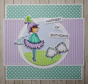 Birthday card using Tiny Townie Fairy Garden Fairy by Stamping Bella