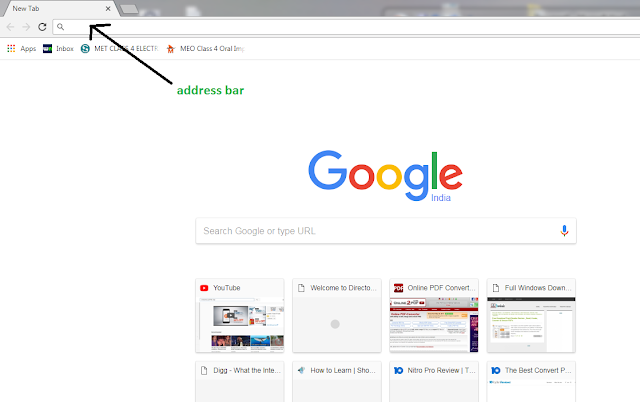 google chrome web browser address bar