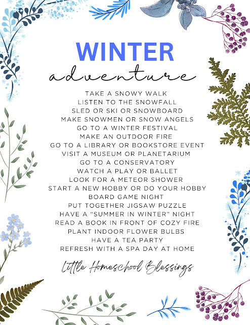 winter adventure printable form