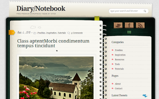 Diary Notebook Personal Wordpress Theme