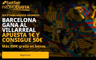 betfair supercuota Liga Barcelona vs Villarreal 27 septiembre 2020