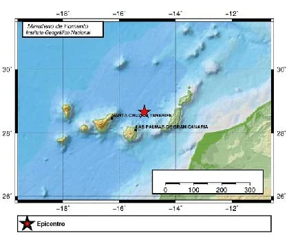 Terremoto aguas Atlántico Canarias, noreste de Gran Canaria, sábado 22 de julio 