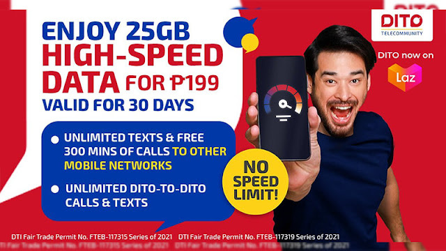 DITO 199 Promo - 25GB High-Speed Data for 30 days, for only P199