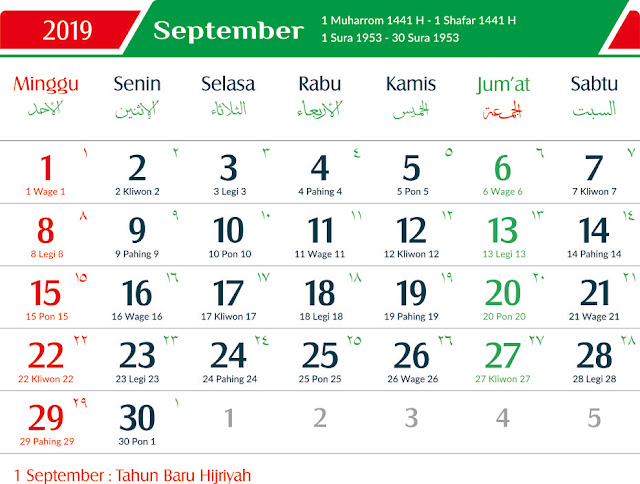 Hari Libur Nasional dan Cuti Bersama Bulan September 2019 ...