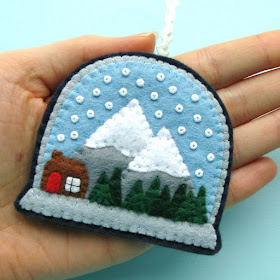 Felt Snow Globe Christmas Ornament Tutorial