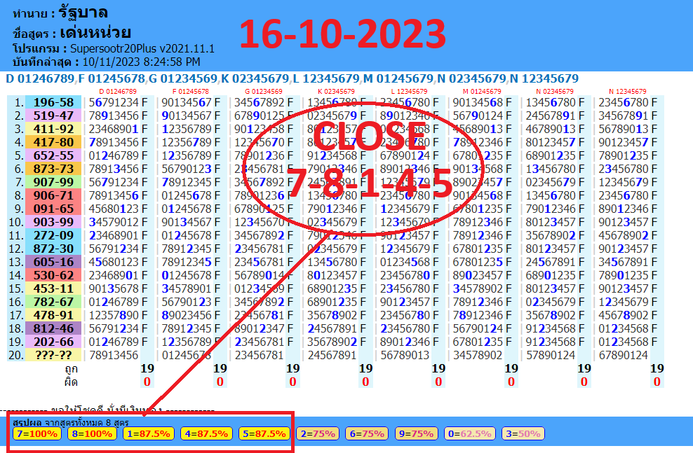 16-10-2023 Latest Thai Lottery news Result today | open, closed, middle | Sure Touch full game - InformationBoxTicket - Thai Lottery