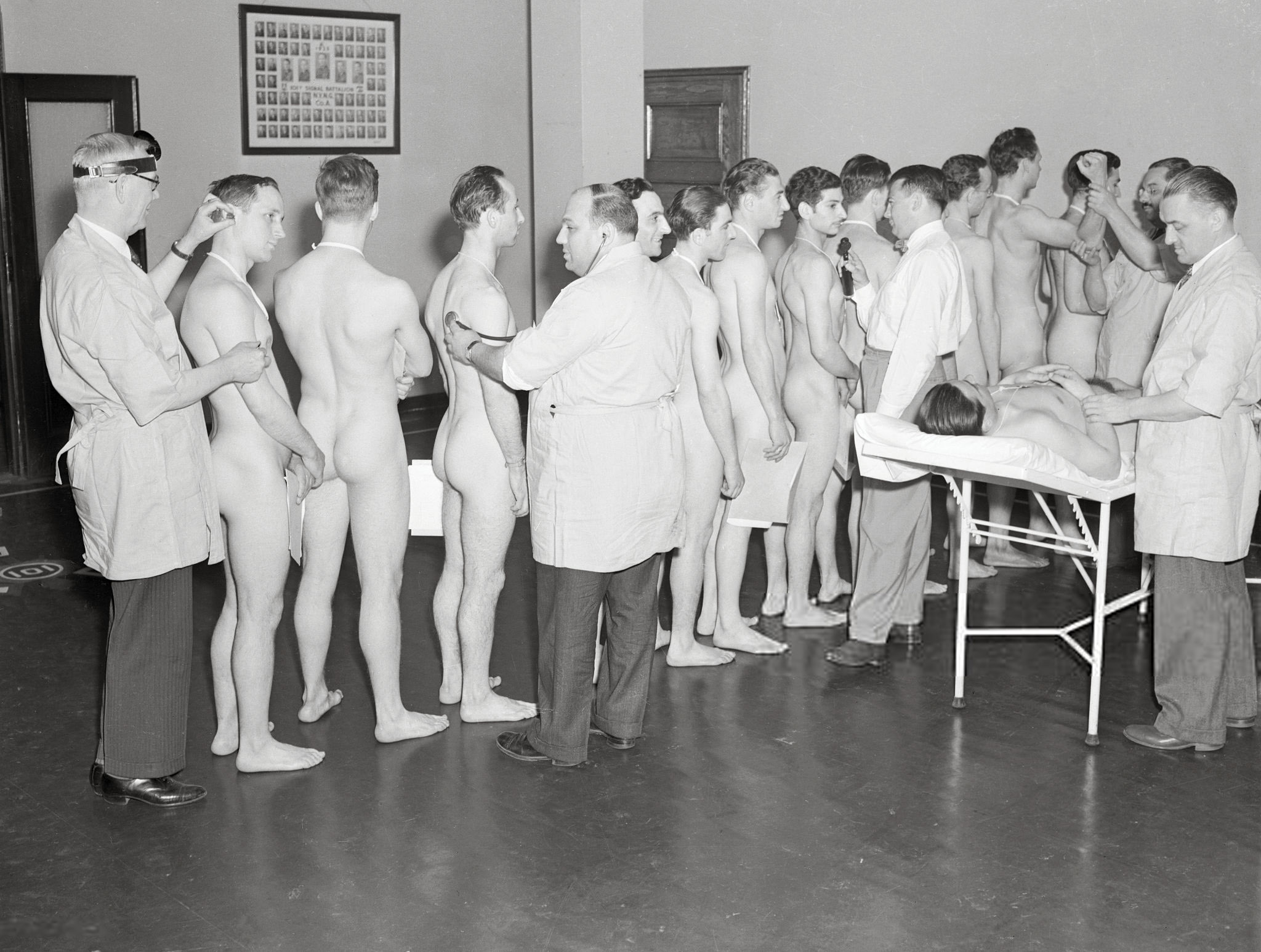 Nude male examination