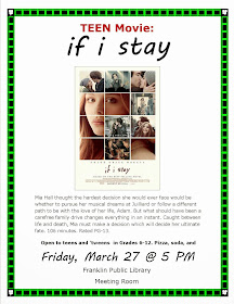 If I Stay - Teen movie at 5:00 PM Fri 3/27