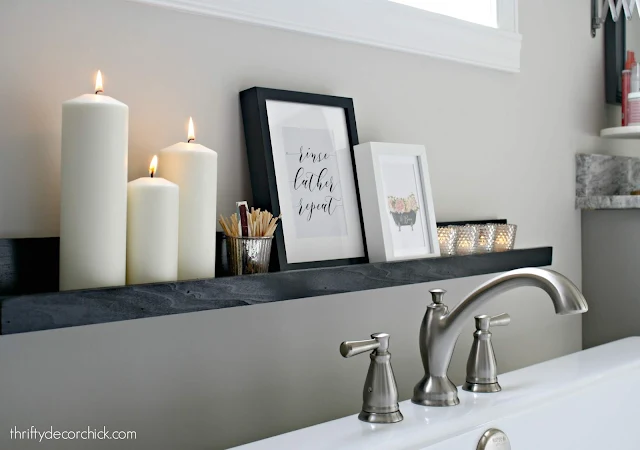 How to make a simple wood shelf for candles in bathroom