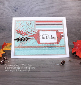 colour blocked birthday card with gilded autumn dsp