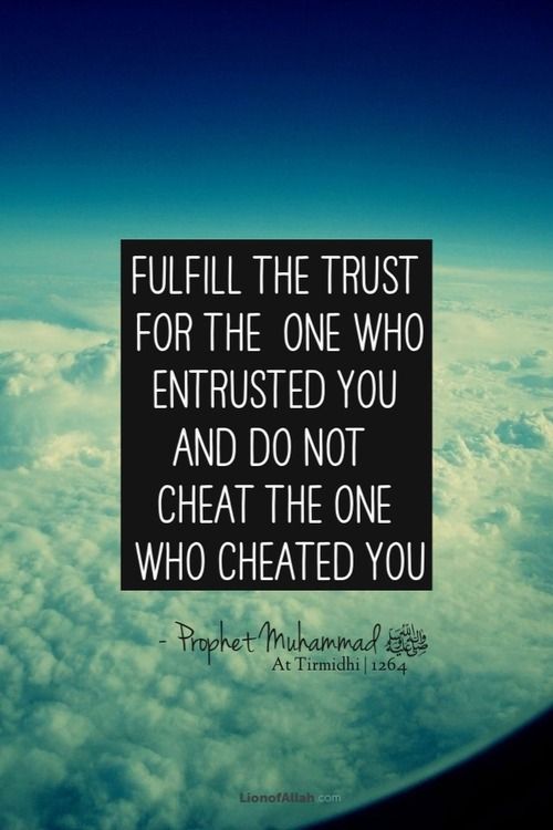 Fulfill the trust for the one