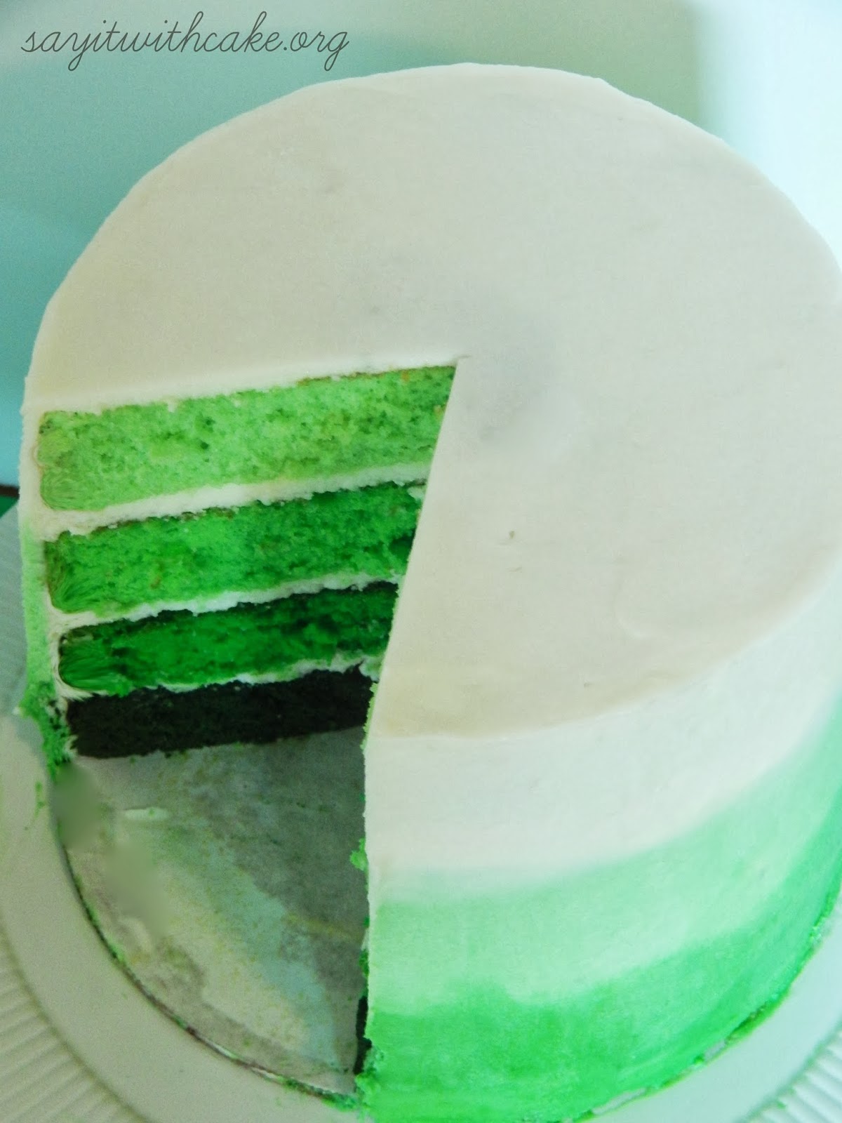 green ombre cake