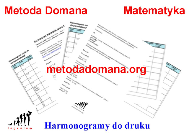 Matematyka Metodą Domana karty do druku i harmonogramy