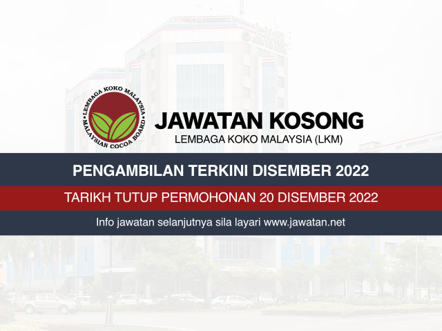 Jawatan Kosong Lembaga Koko Malaysia (LKM) 2022