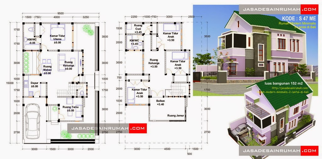 Desain Rumah  Minimalis 2  Lantai  Lengkap  Gambar Foto 