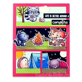 Sunny Studio Stamps: Critter Campout Summer Card by Roslyn Jin (using Comic Strip Frame Die)