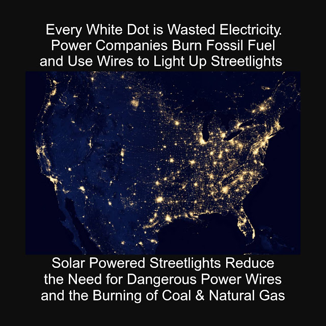 USA at Night - a waste of Electricity - meme