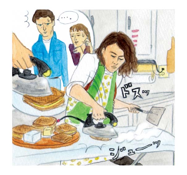 松元まり子 イラスト帖 ホットサンドの焼きかた