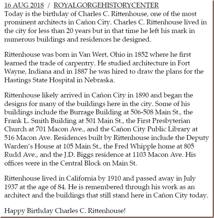 Rittenhouse History