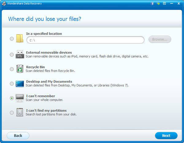 Wondershare Data Recovery - Files