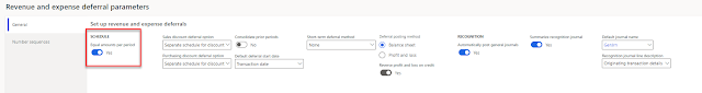 Set the Equal amounts per period to Yes to generate revenue recognition at equal intervals