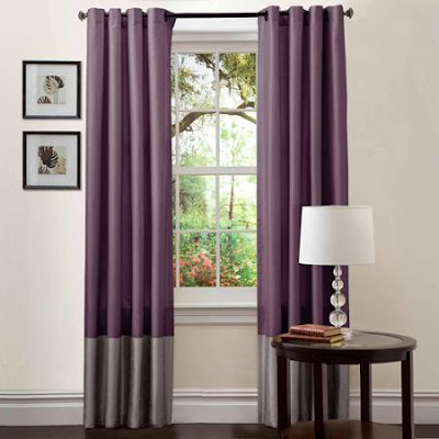 purple and grey curtains