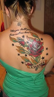 Flower Tattoo Design on Back Girl