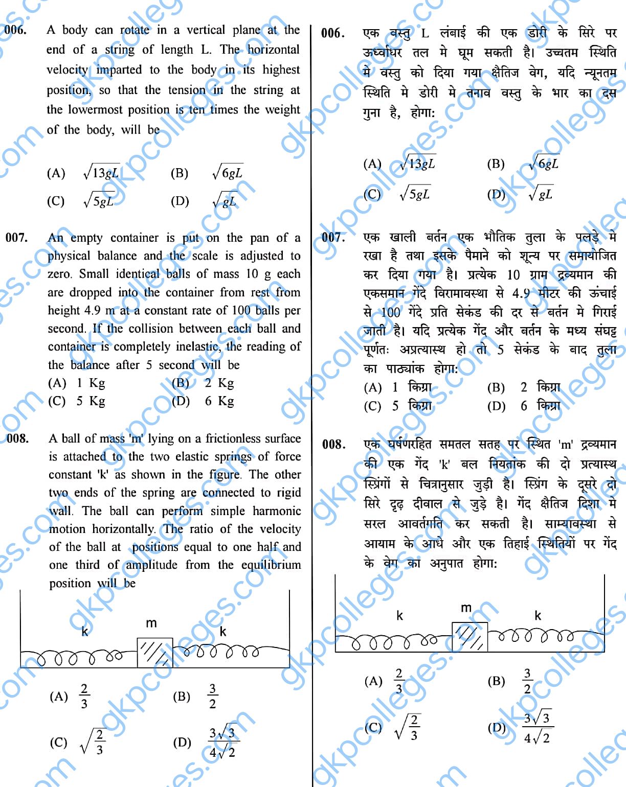 B.Sc. Physics Entrance Exam Important Questions and Sample Paper | Part 1