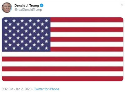 Image result for TRUMP TWEETS US FLAG BEFORE SULIMANI HIT