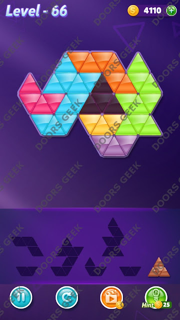 Block! Triangle Puzzle 7 Mania Level 66 Solution, Cheats, Walkthrough for Android, iPhone, iPad and iPod