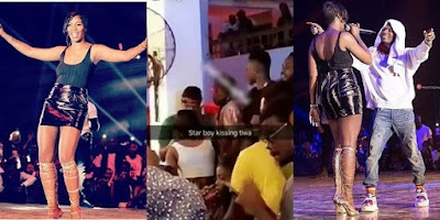 Wizkid and Tiwa Savage allegedly share passionate kiss in a club in Ghana
