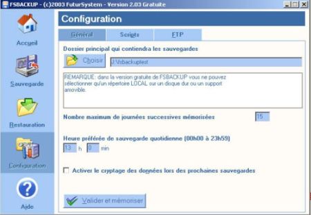 FSBackup, la sauvegarde automatique