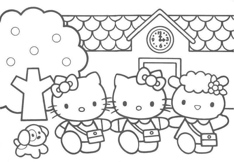 Hello kitty coloring page picture 2 title=