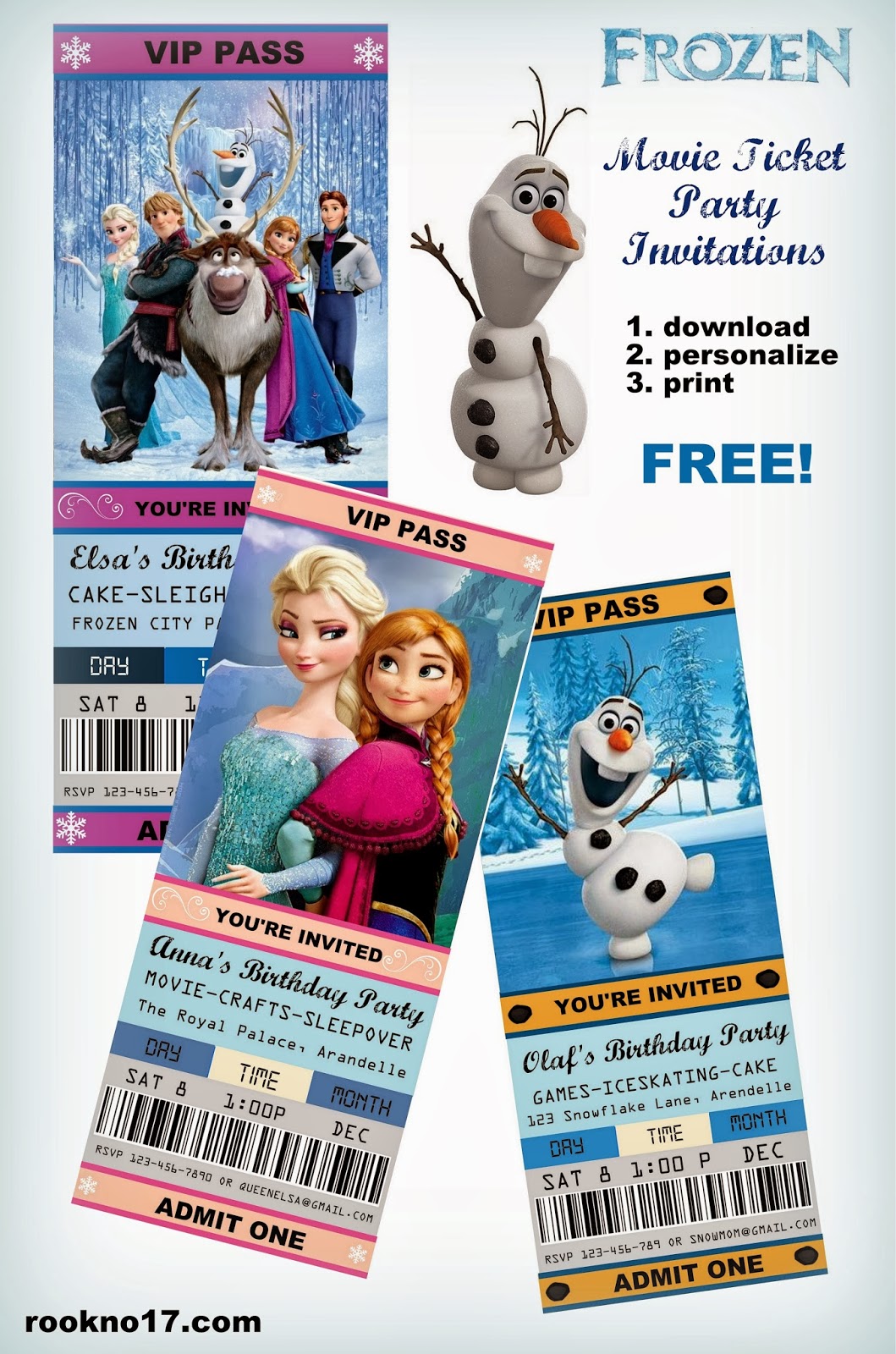 free+printable+ticket+invitations+birthday+party+ideas Frozen Birthday ...