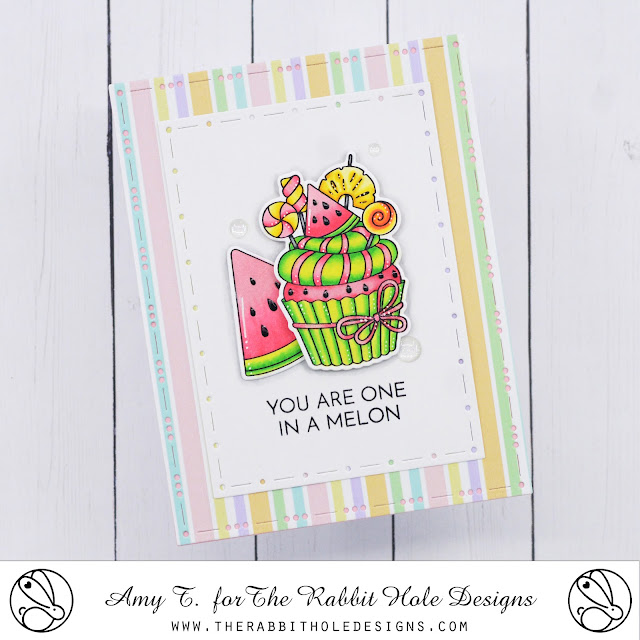 One in a Melon Stamp and Die Set illustrated by Agota Pop, Spring Floral Paper Pack, You've Been Framed - Layering Dies by The Rabbit Hole Designs #therabbitholedesignsllc #therabbitholedesigns #trhd