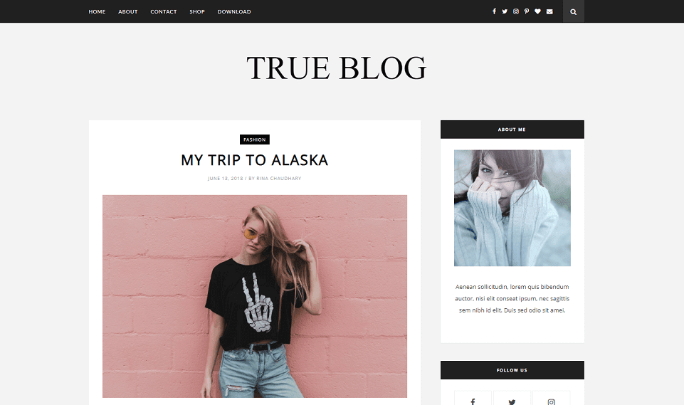 TrueBlog - Responsive Best Blogging Blogger Template